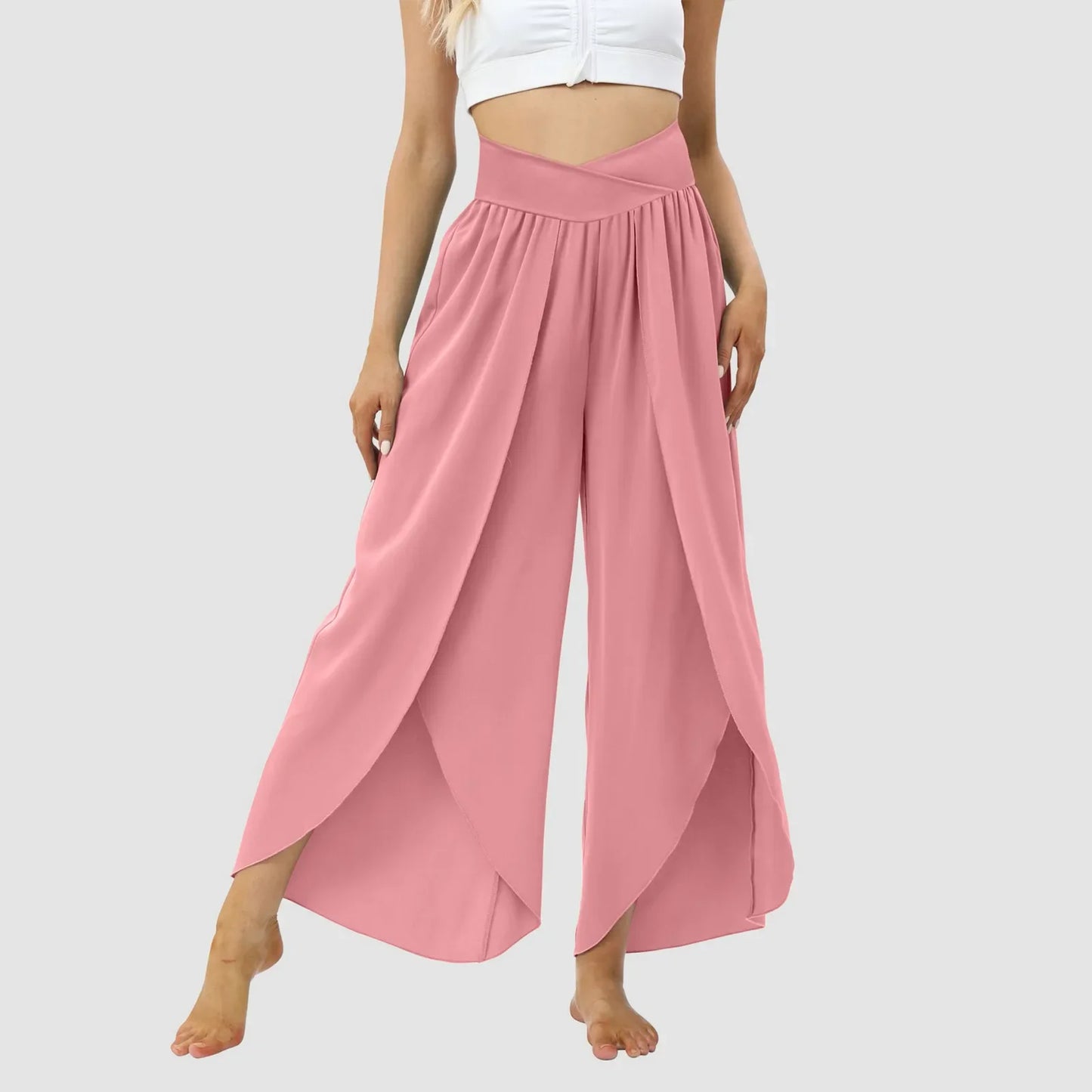 Women Wide Leg High Waist Hippie Casual Wear Boho Palazzo Pants. S-3X