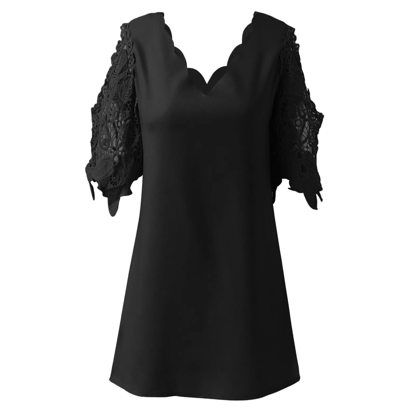 Women Half Sleeve Solid Summer Dress. S-2x