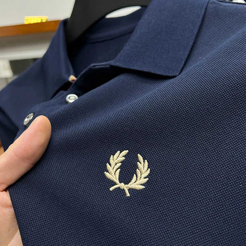 2025 Summer Men's Golf Casual Polo Luxury High Quality Brand 60% Cotton Men's Shirt. SZ: S-3X