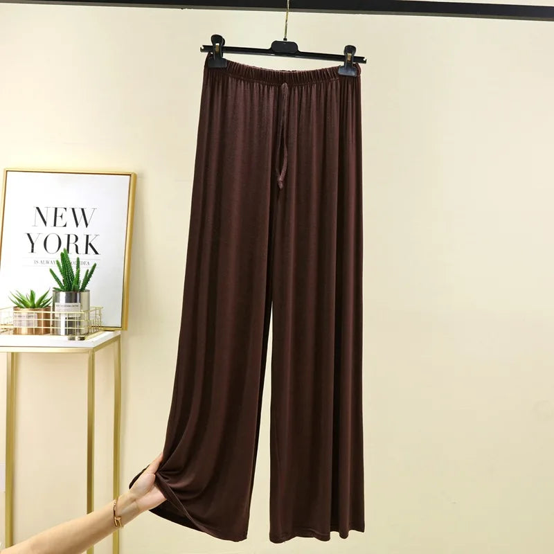 Plus size L to 6XL Women's wide leg pants high waist Loose Long solid colour Casual Pants