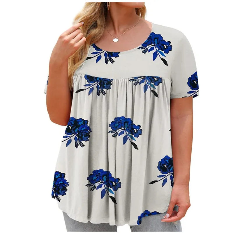 Plus Size Casual Loose Short Sleeve Summer Top