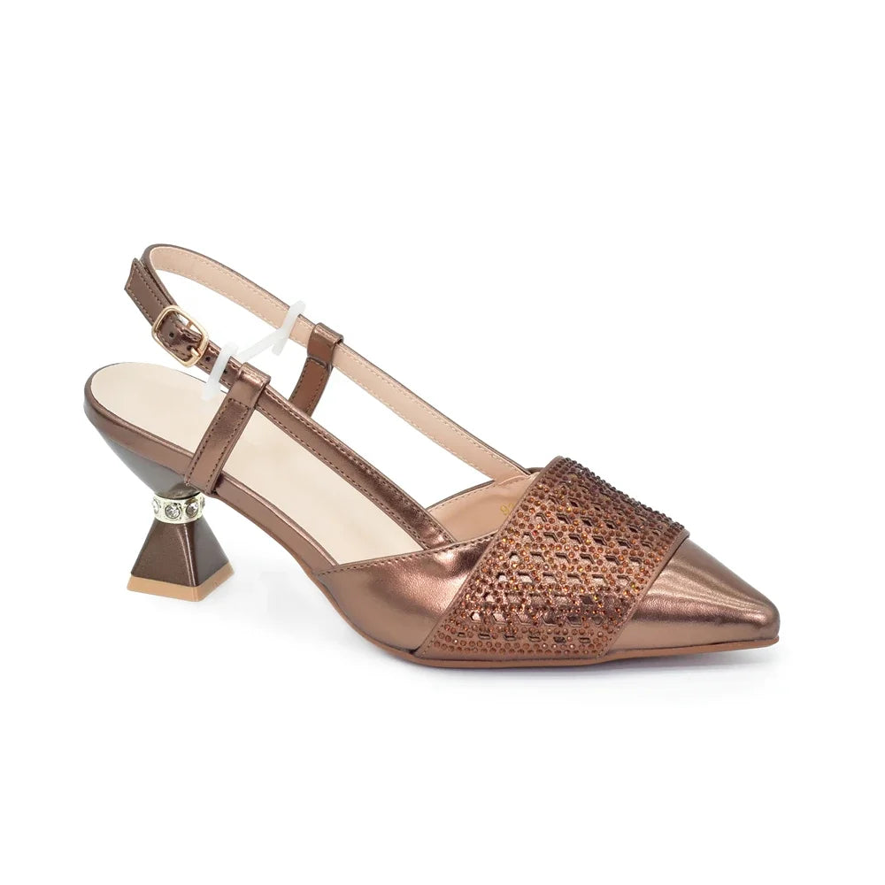 New Arrival Women Italian Shoes and Matching Bag Set Decorated with Rhinestones