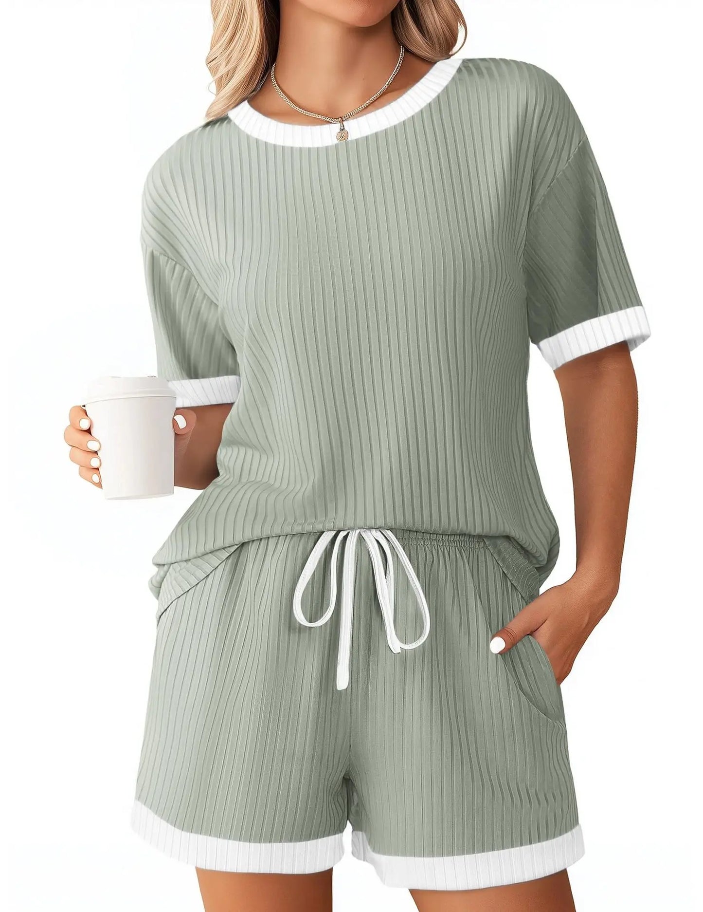 New Casual Loose Short Set For Women 2025 Elegant Summer Two Pieces Outfit. S-2X