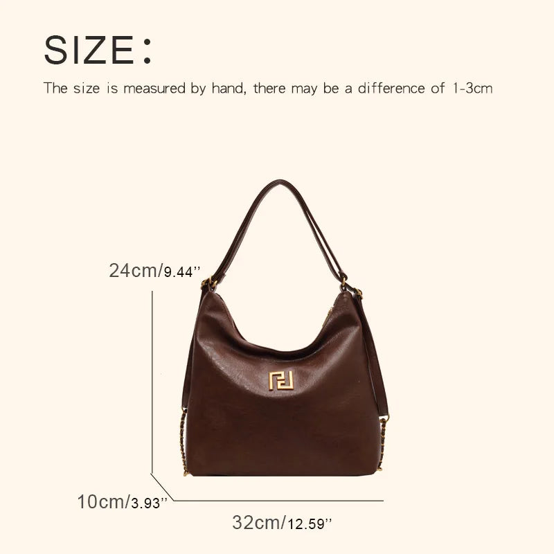 Large Capacity Hobo Bag For Women Luxury Designer Handbag