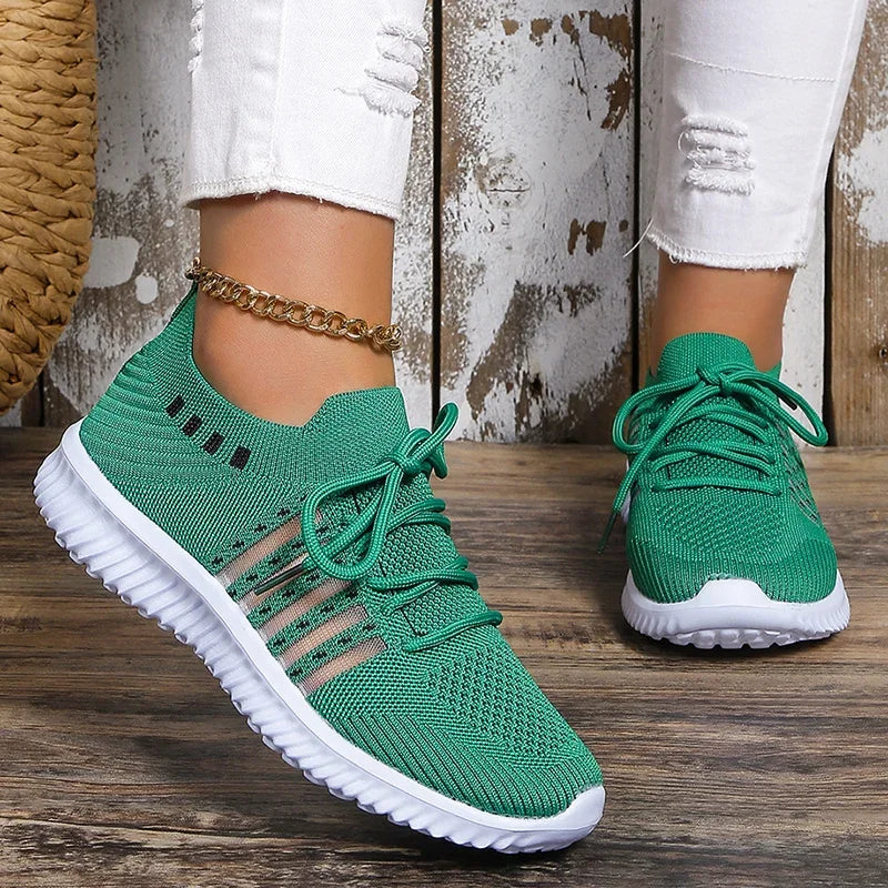 Lightweight Breathable Comfortable Running Shoes for Women Non Slip Soft Sole Slip on Casual Sneaker