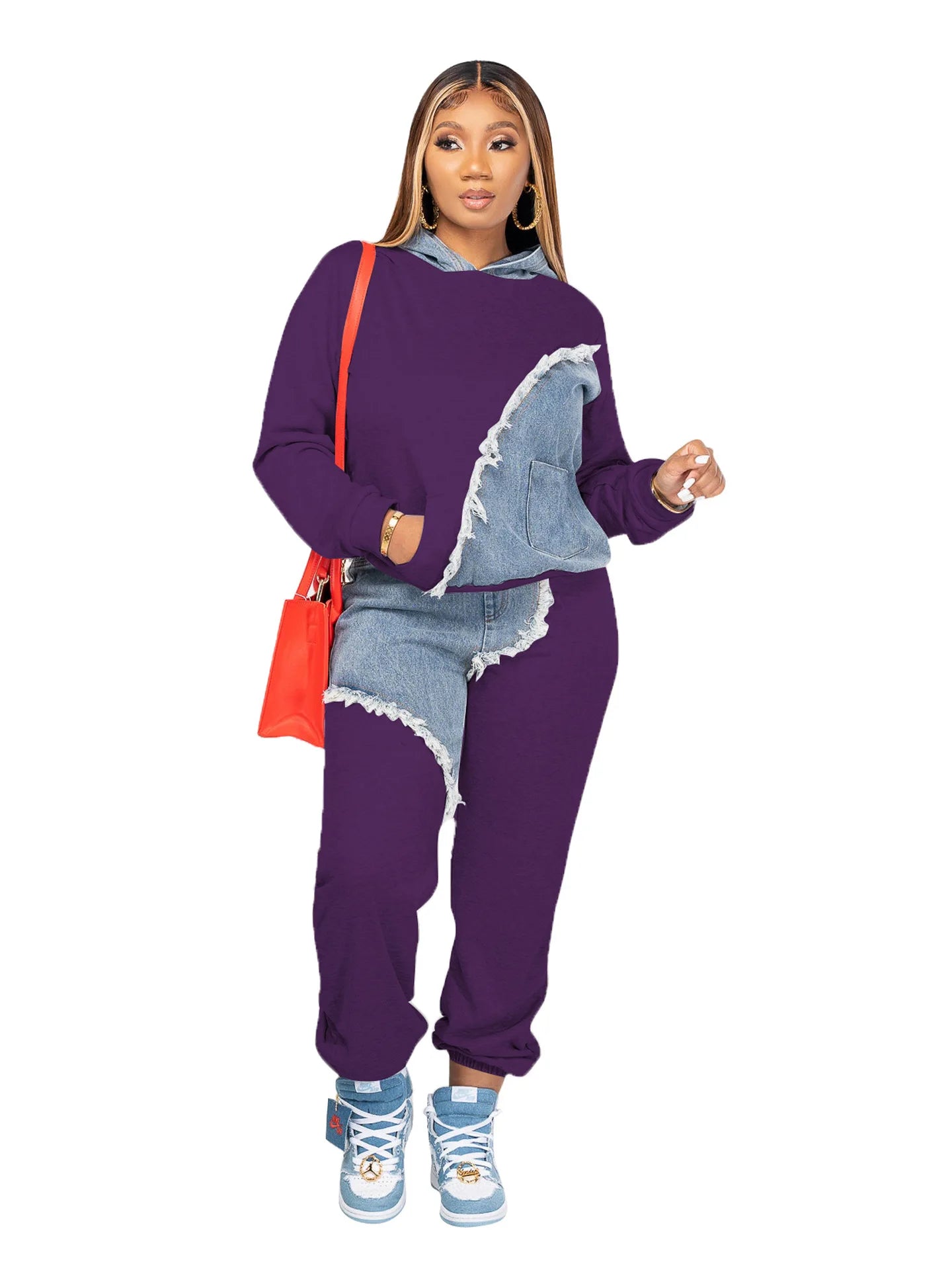 Women's Two Piece Tracksuit Hooded Sweatshirts Pocket Jogger Pants Suit Loose Fit. Sz: S-3X