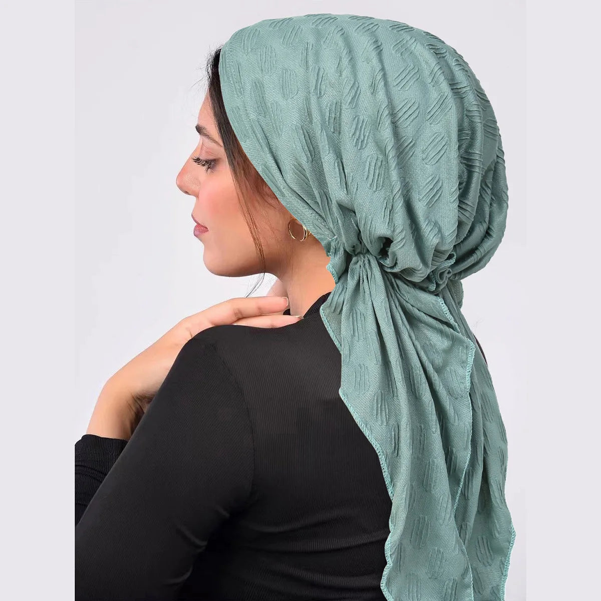 European and American round bubble curved tail hat, Muslim baotou hat, milk silk pullover, airplane hat suitable for all seasons