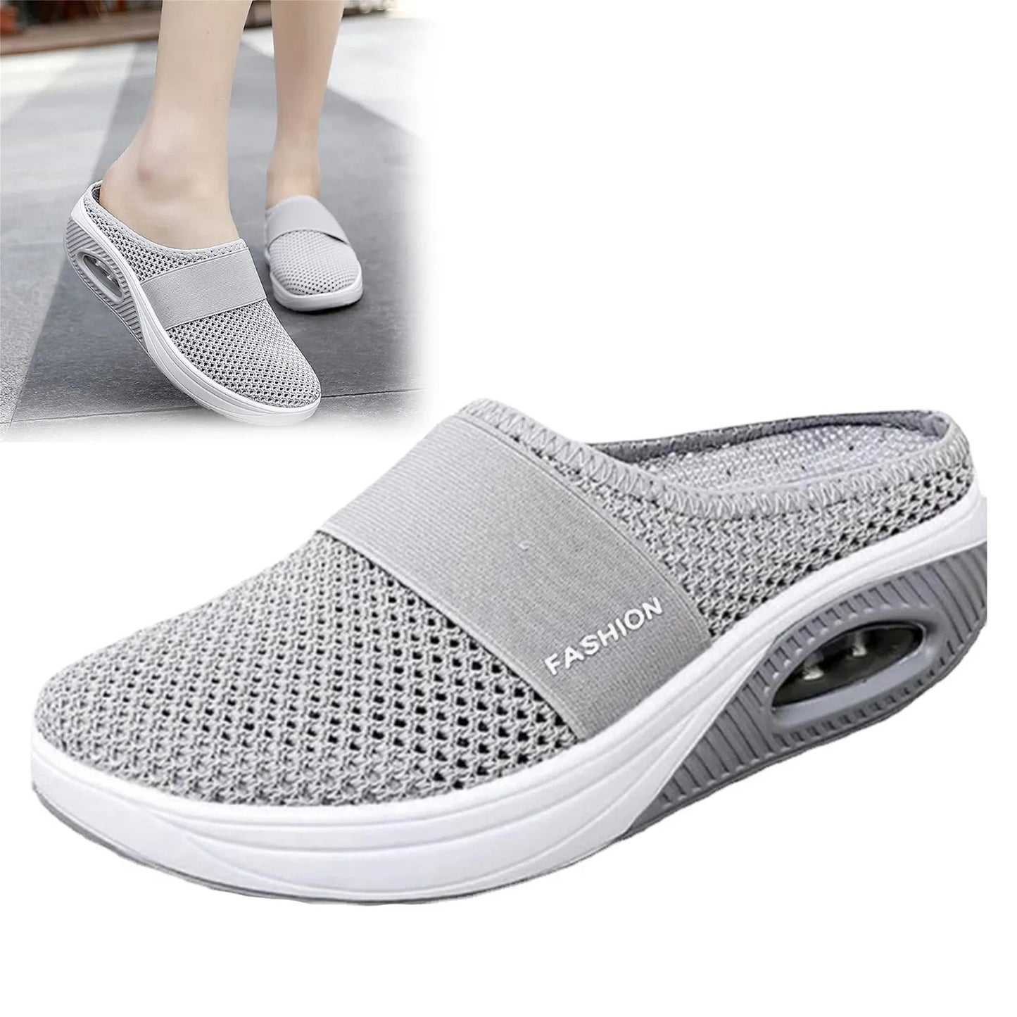 Slip-On Women's Walking Sandals,Breathable Mesh Casual Breathable With Arch Support And Thickened Soft Sole.