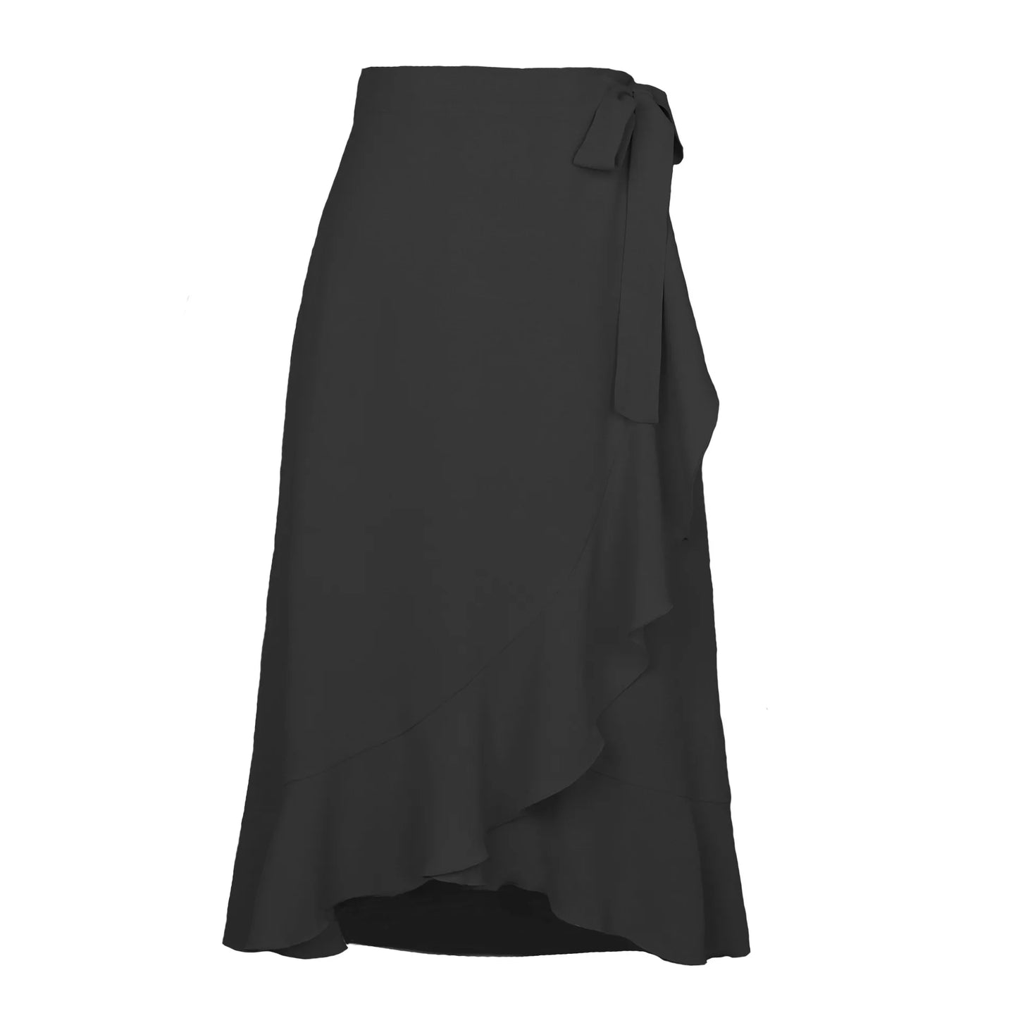 Women Summer Irregular Solid Colour Skirt. S-XL