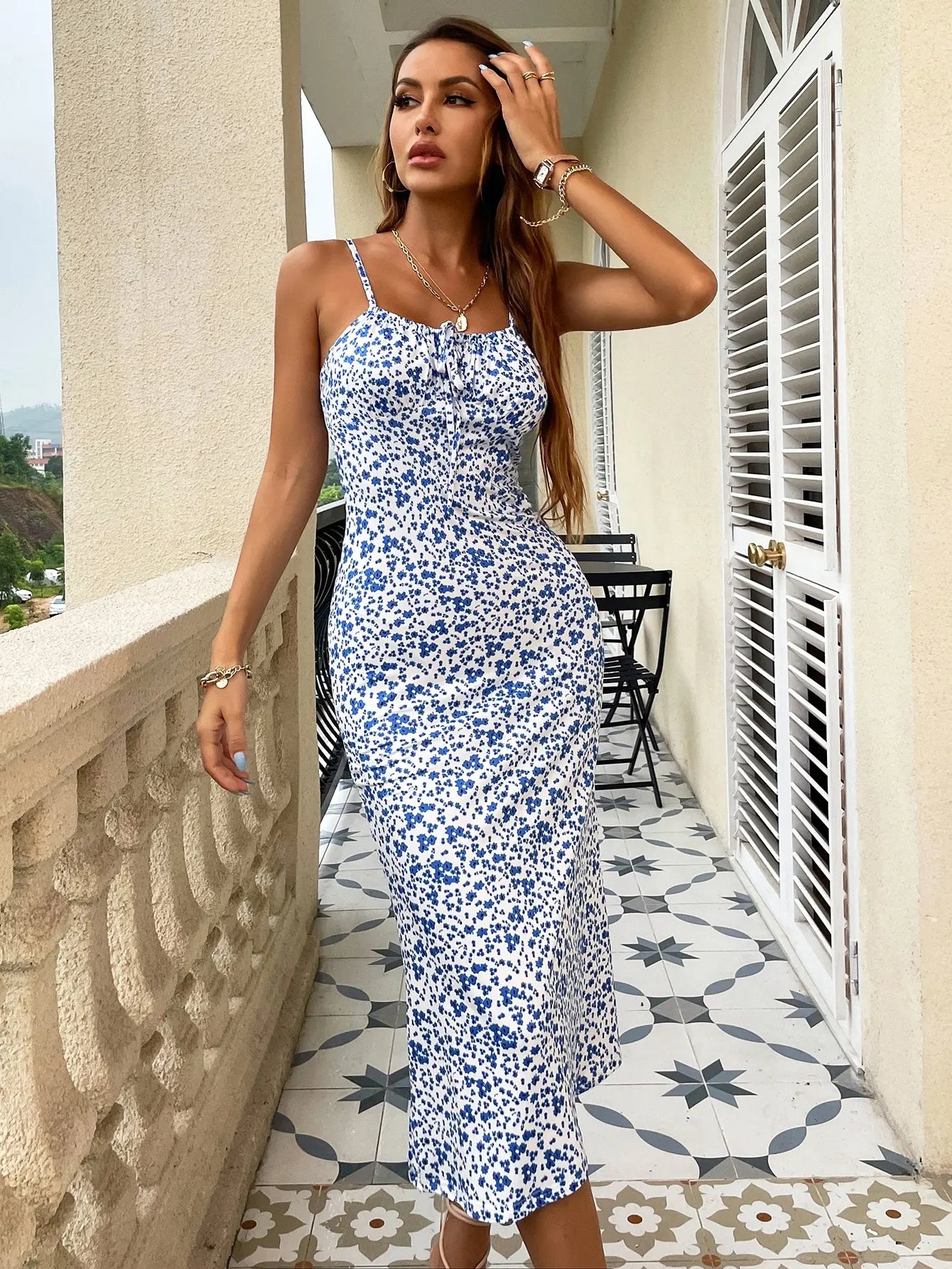 Women's Slim maxi-dress temperament elegant Dress