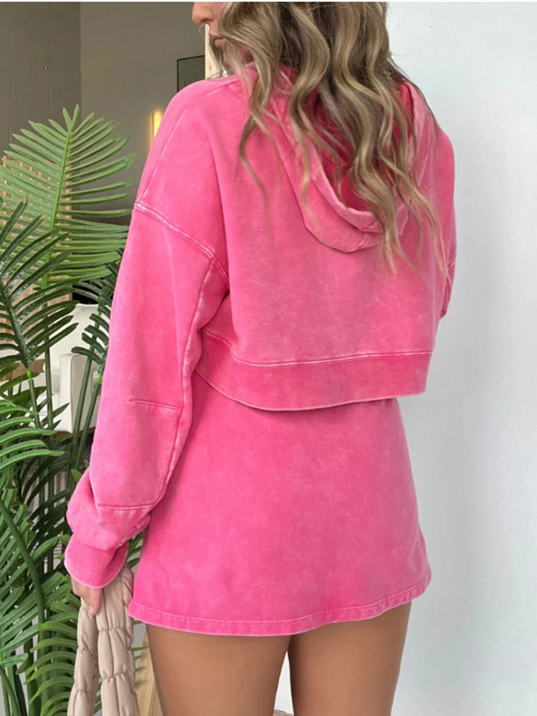 Vintage Short Sweatshirt And Skirt Set New Spring Autumn Pullover Top+ Slit Skirt. S-2x