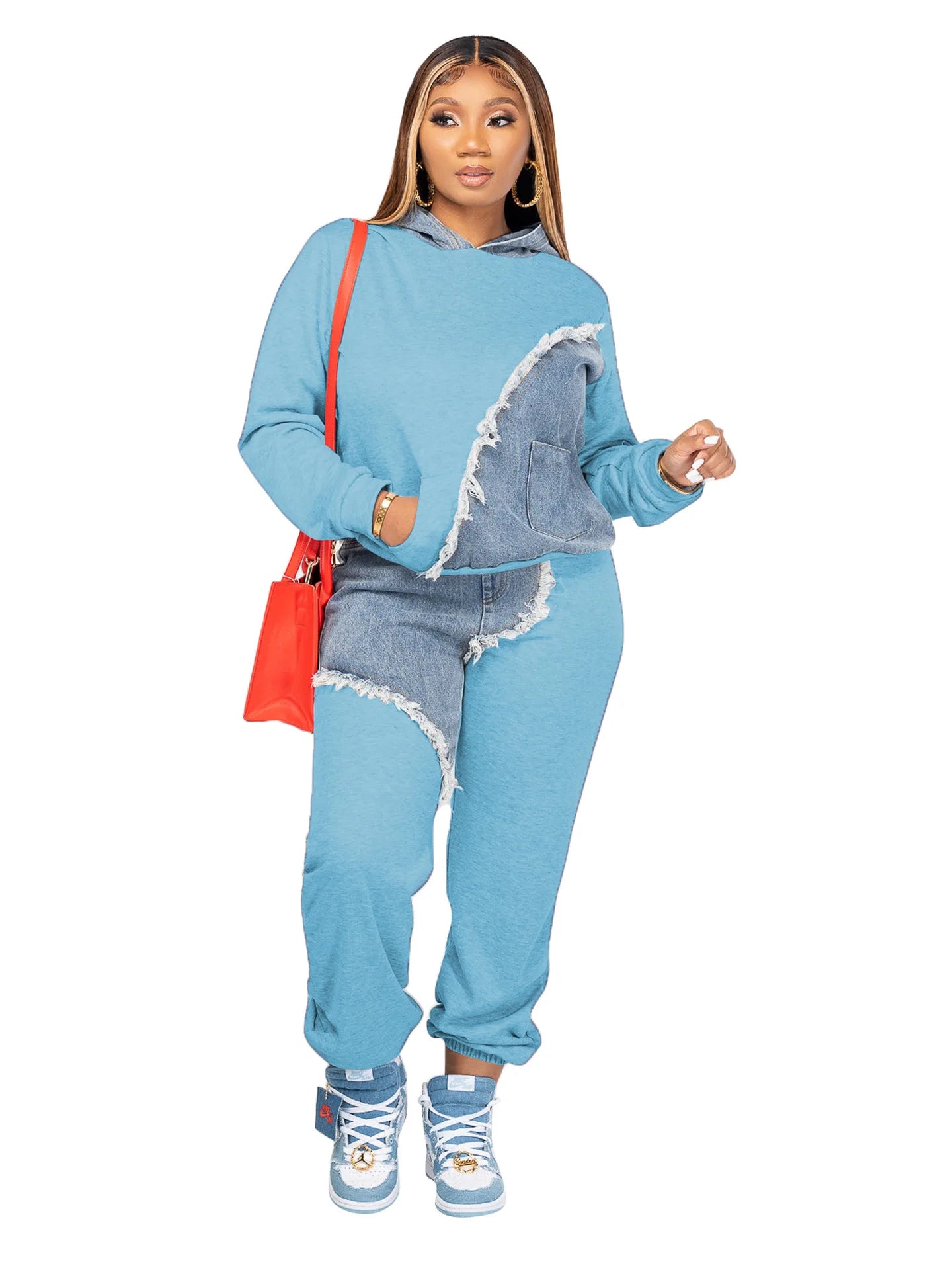 Women's Two Piece Tracksuit Hooded Sweatshirts Pocket Jogger Pants Suit Loose Fit. Sz: S-3X