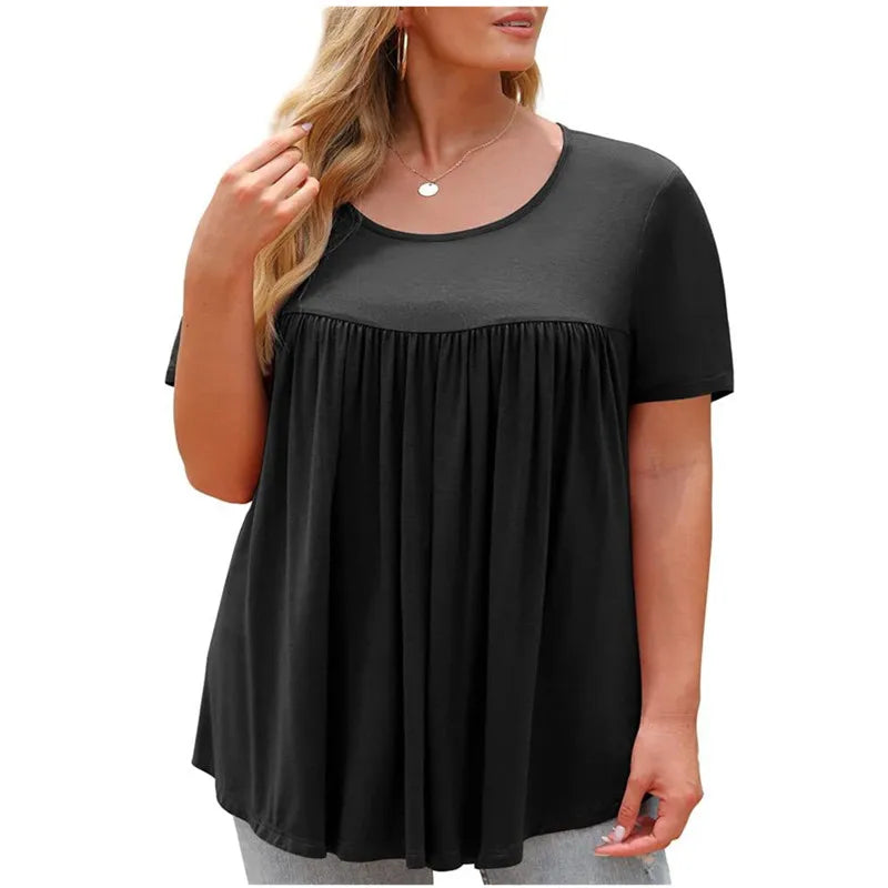 Plus Size Casual Loose Short Sleeve Summer Top
