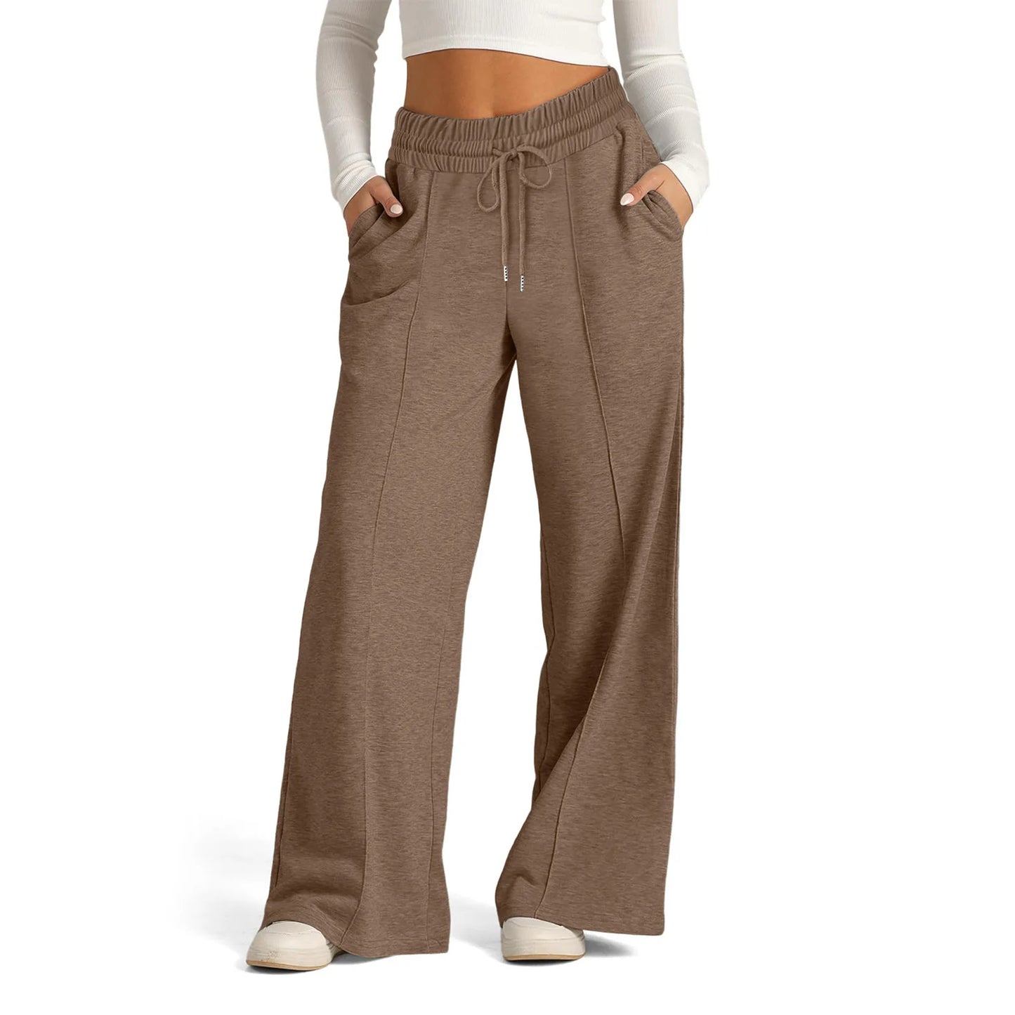 Womens Wide Leg Sweatpants High Waist Baggy Flared Drawstring Athletic Joggers Casual Daily Wear Loose Sporty Wear. S-2X