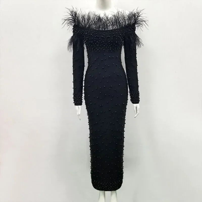 Women Long Sleeve elegant Party Dress. S-2xL