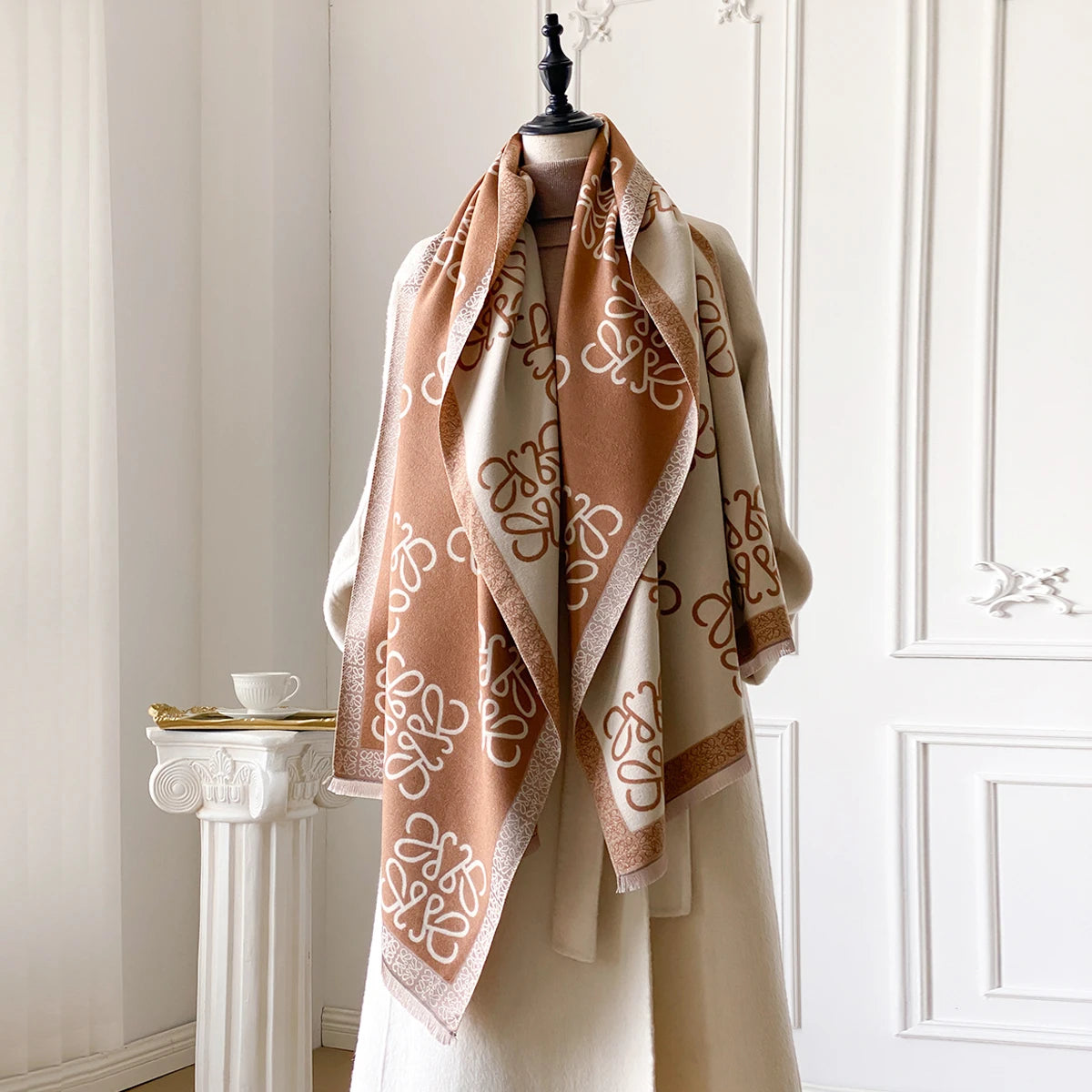 2025 Luxury Brand Women's Winter Warm Cashmere Scarf - Pashmina Shawl Wrap, Hijab, Travel Stole, Echarpe, Thick Warm Blanket