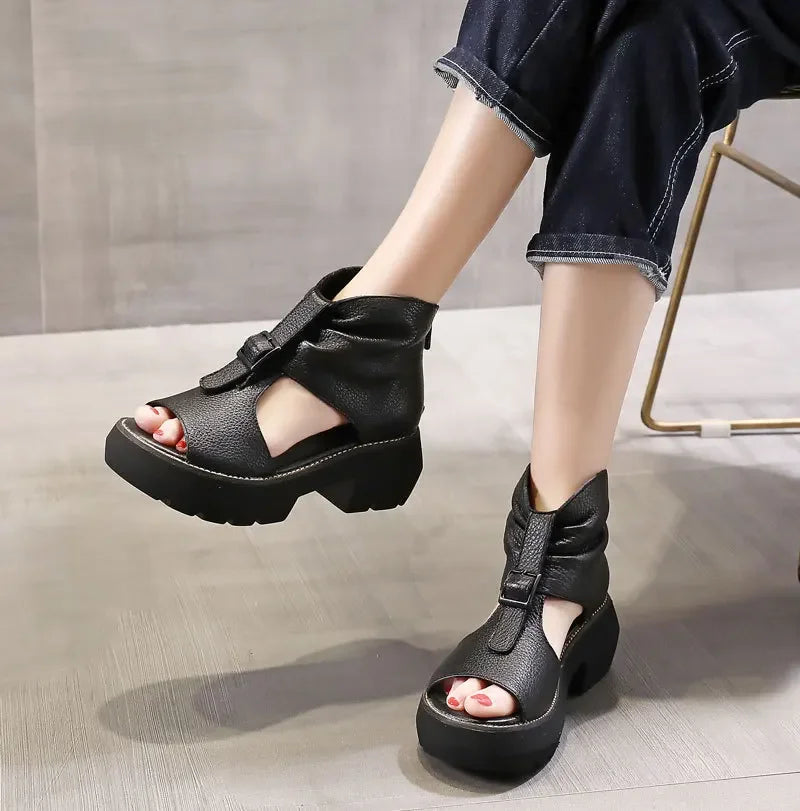Summer New Roman Style Thick Heel Shoes/ Sandals