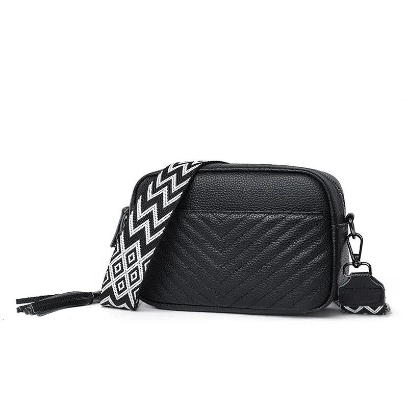 Quality Solid Tassel Genuine Leather Luxury Solid Cowhide Bag