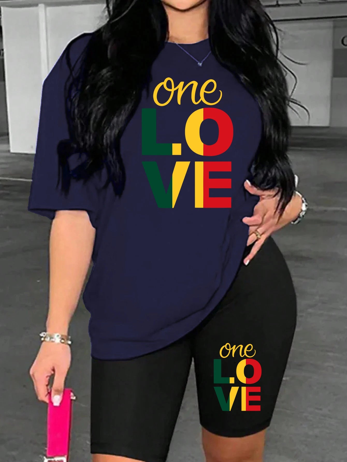 High Quality One Love Printing Women Breathable Soft 2 Piece. S-3XL