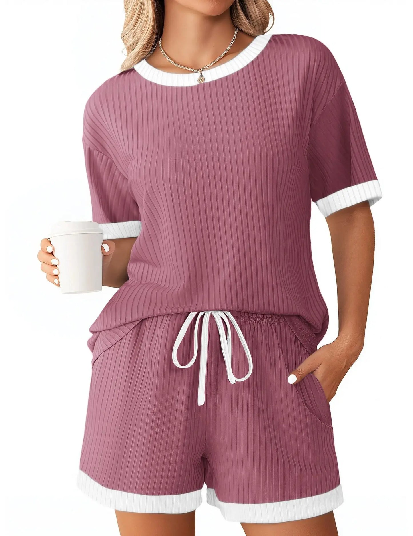 New Casual Loose Short Set For Women 2025 Elegant Summer Two Pieces Outfit. S-2X