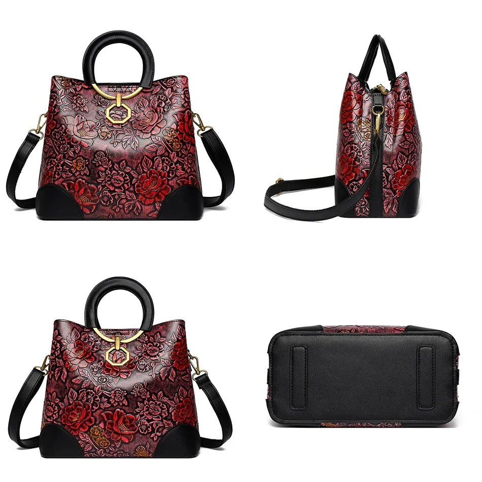 Flower Print Women Designer High Quality Cross-body Messenger Purse /Handbag