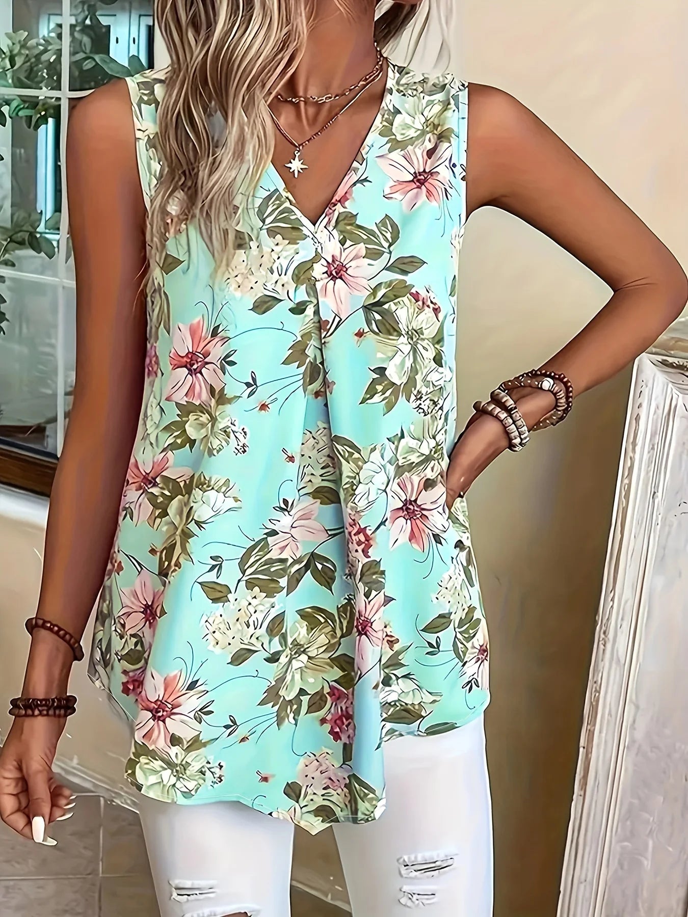 Women's oversized casual loose blouse.