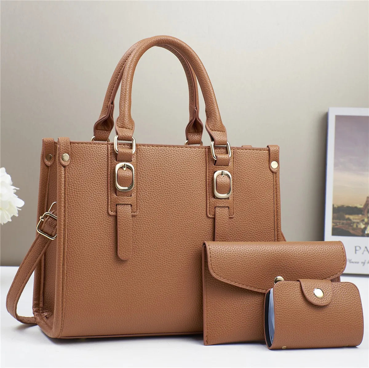 3 Piece Large Capacity Tote Bag High Quality Leather Designer bags