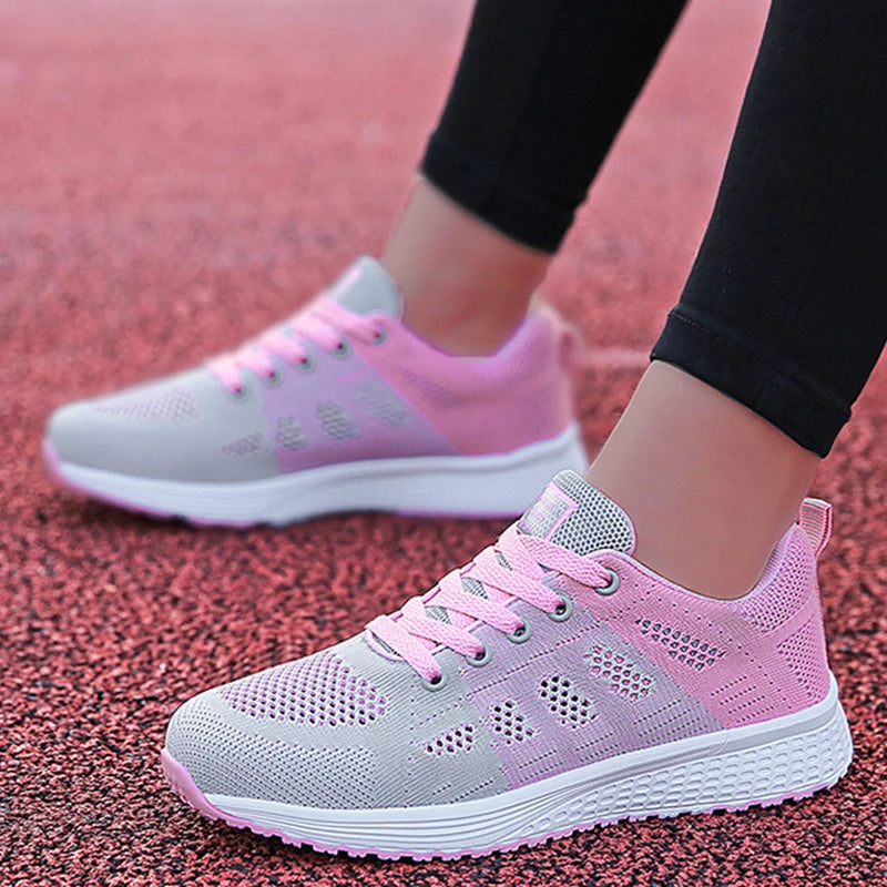 Women's Sneakers 2025 New Fashion Comfortable Breathable Trainers Casual Lace Up Sneakers