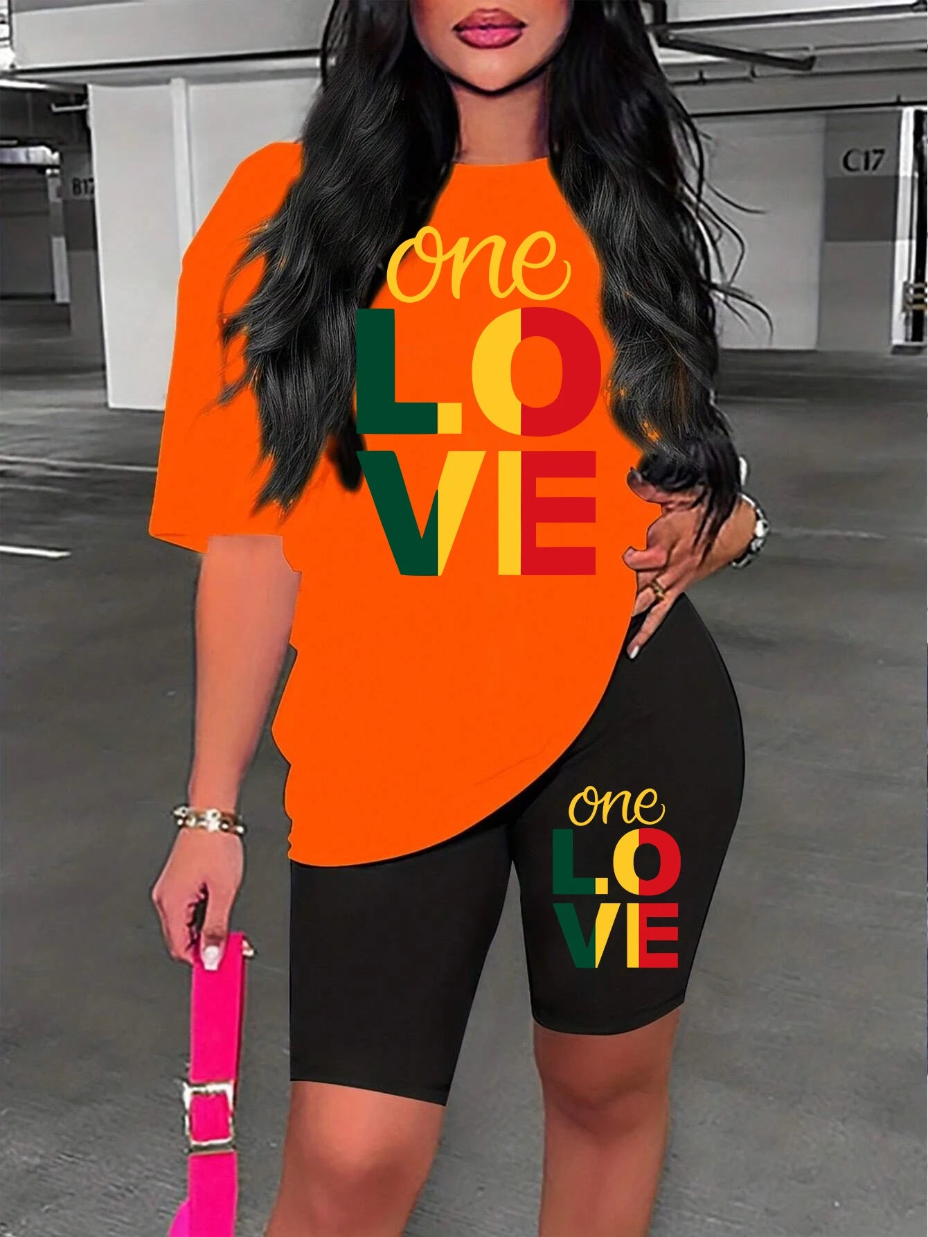 High Quality One Love Printing Women Breathable Soft 2 Piece. S-3XL
