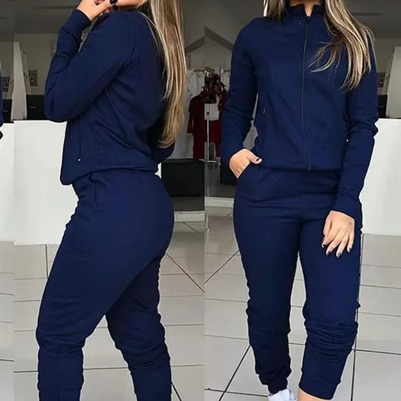 2 Pieces Set Street Snap Recreational two-piece Outfit Sports Set. S-XL