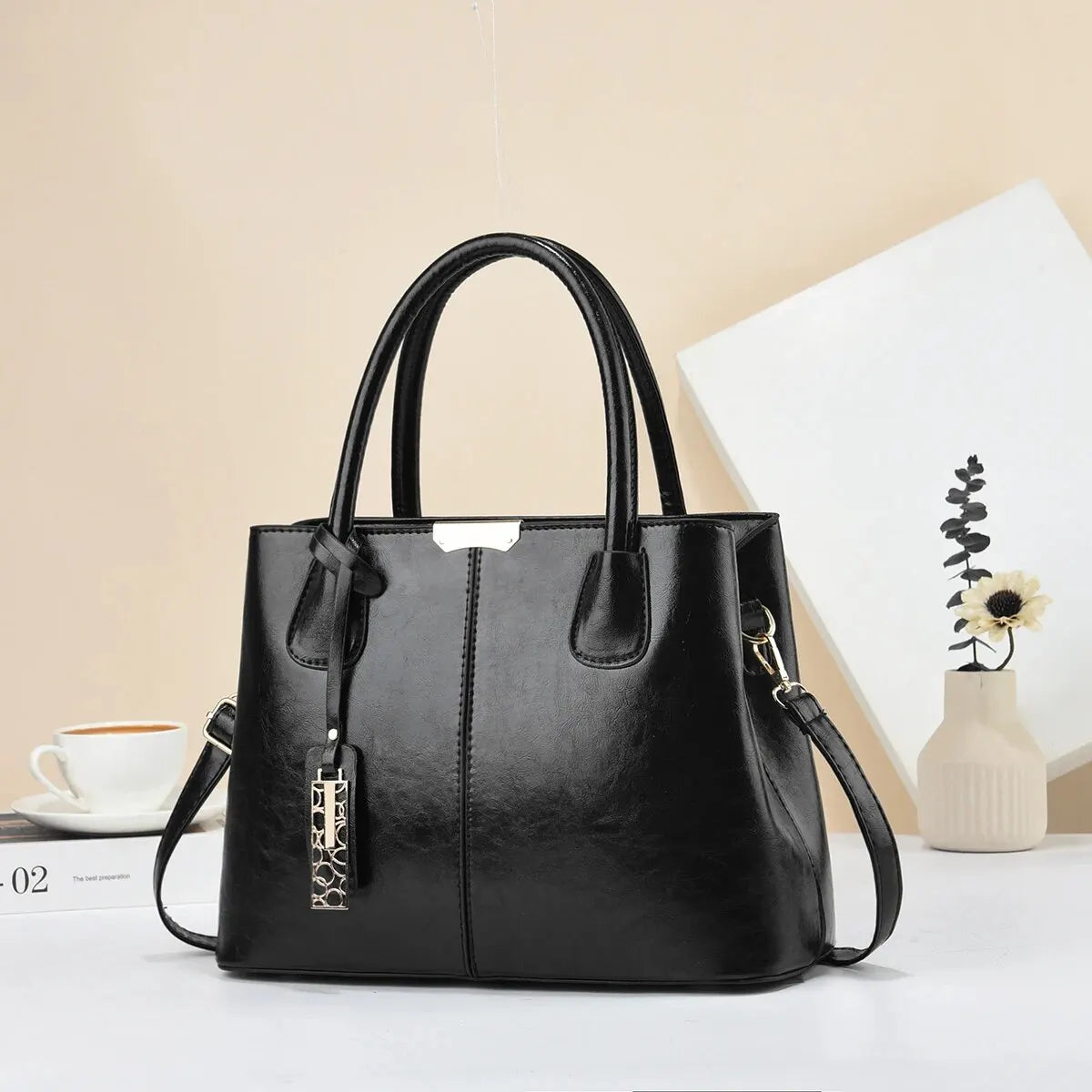Retro Solid Color Handbags For Women, Elegant PU Leather Cross-body Bag, Trendy Office & Work Purses