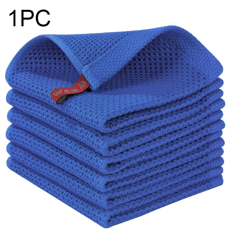 Cotton Rag Honeycomb Grid Dishcloth Towel Soft Absorbent Breathable Quick-drying Dish Cloth Hand Towels For Kitchen Cleaning