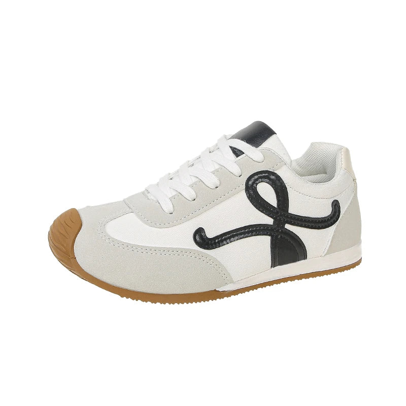 Sneaker Shoe For Women Genuine Leather Flat Lace-up
