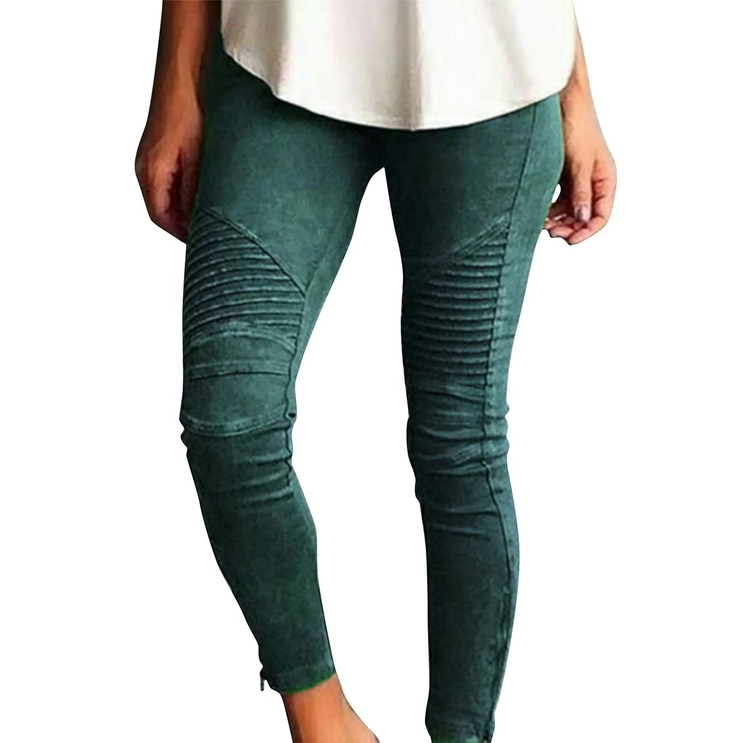 Women's Stretch Pants Casual Striped Decoration Slim Trendy Skinny Straight Leg Pants. S-5xL