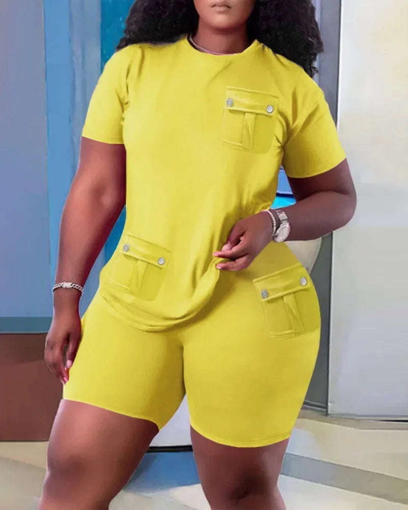 Ladies Comfortable And Casual Two Piece Short Set . S-3x