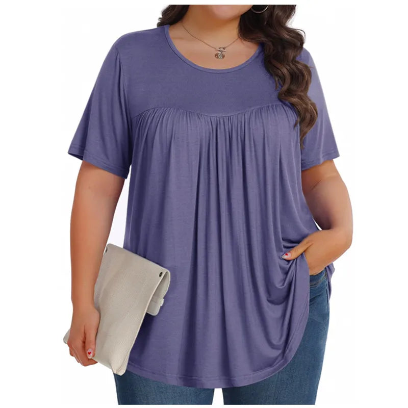 Plus Size Casual Loose Short Sleeve Summer Top