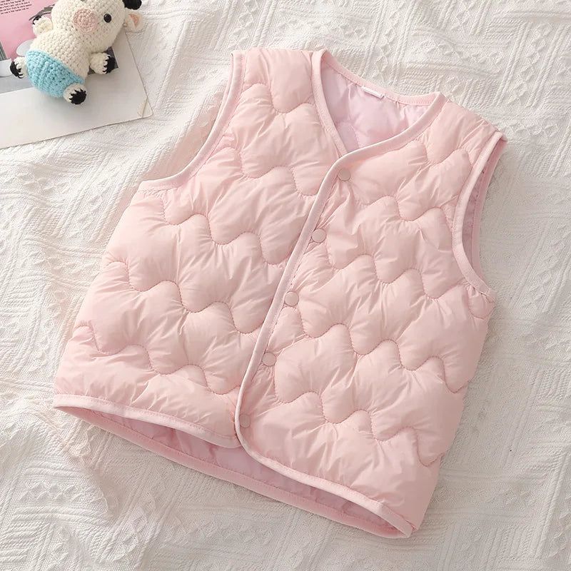 Autumn Winter Children Boys Girls Warm Vest Solid Waistcoats for Kids Children Sleeveless Outerwear 2-7Yrs Kids Warm Tops
