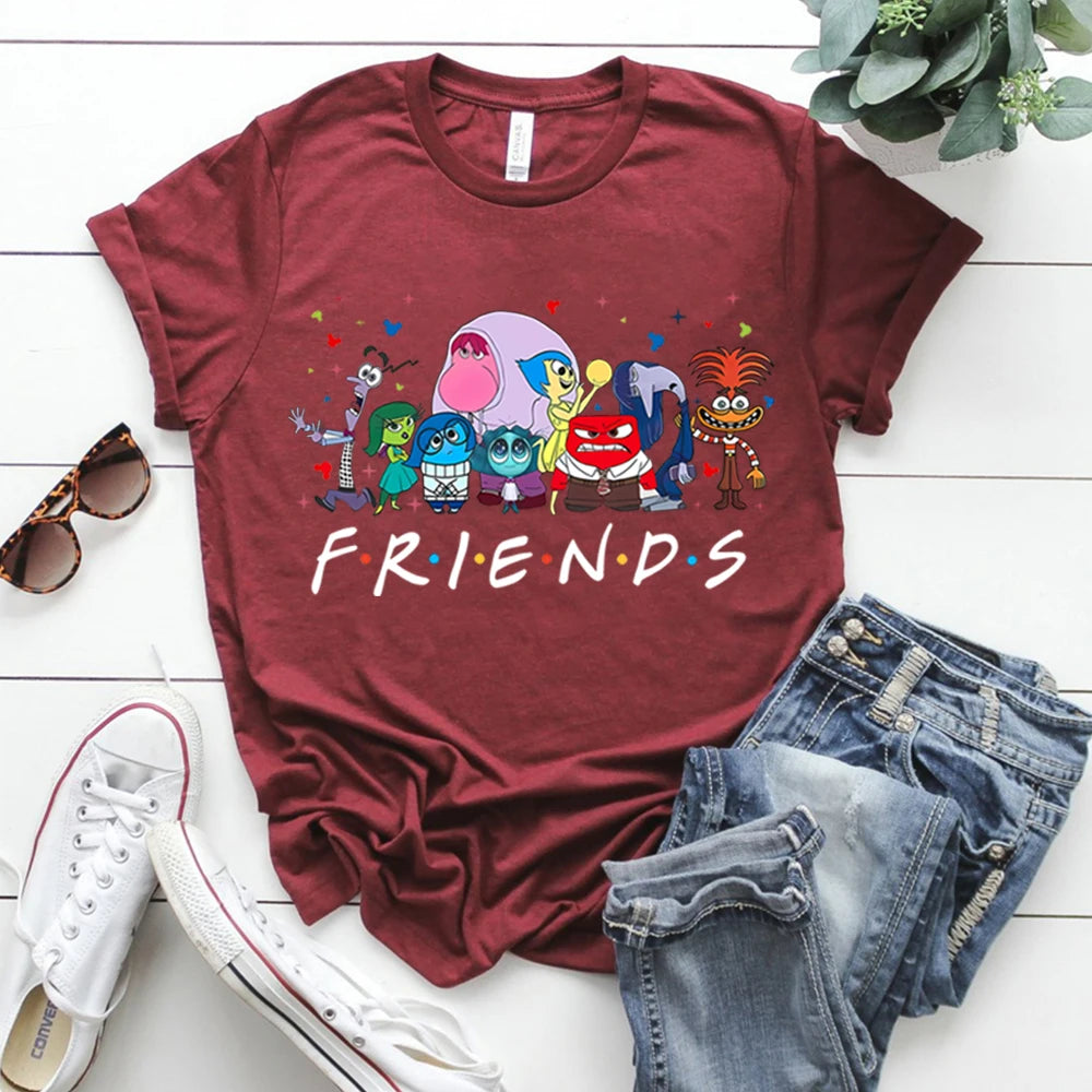 Funny Friends Inspired Anxiety Sadness Anger Graphic Tee Mental Health Shirt Halloween Party Top. S-3X