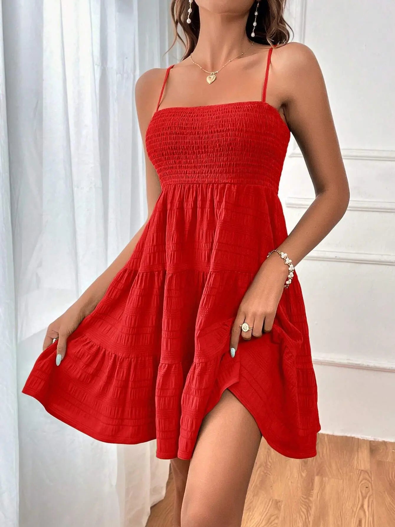Boho Sundress Women Sexy Sleeveless Backless Swing Dress Solid Spaghetti Strap Dress. S-2X