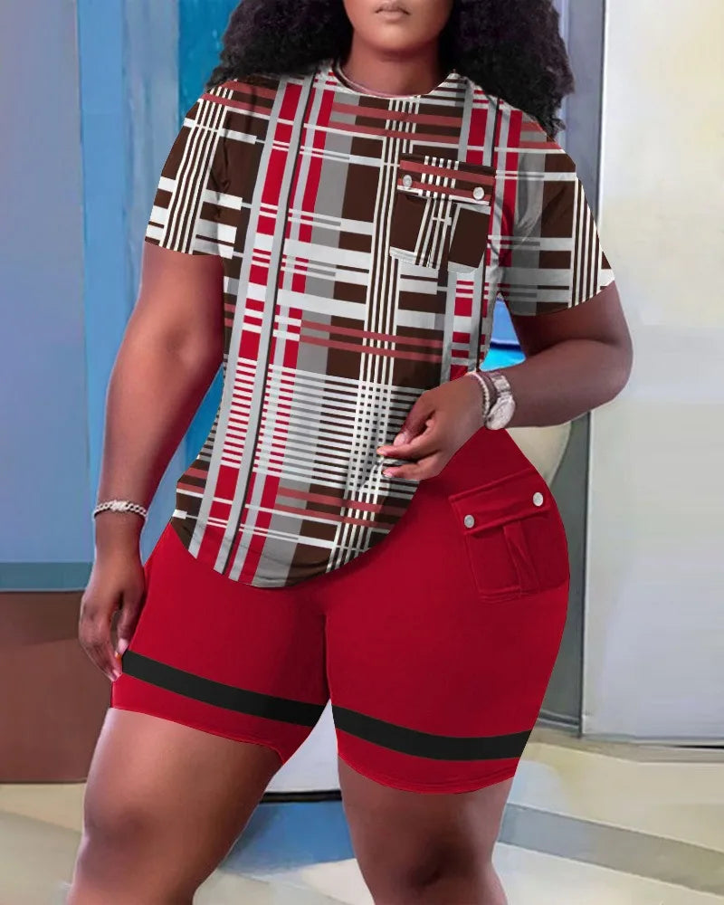 Ladies Comfortable And Casual Two Piece Short Set . S-3x