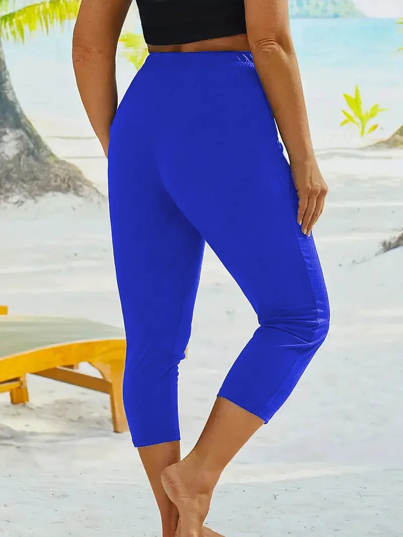 Plus size women's cropped leggings, tight ,sporty fit comfortable medium stretch