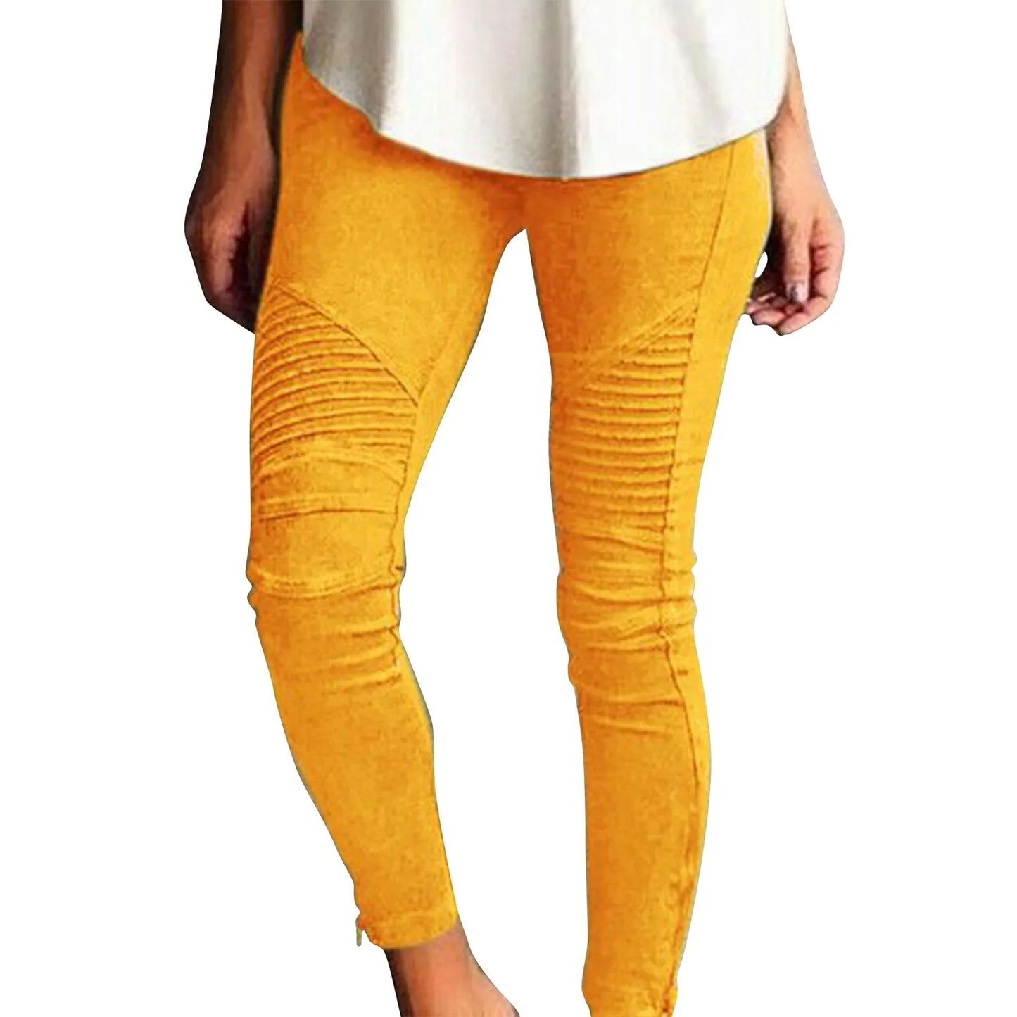 Women's Stretch Pants Casual Striped Decoration Slim Trendy Skinny Straight Leg Pants. S-5xL