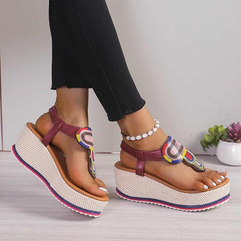 New Summer Fashion Open Toe Wedges Luxury Designer Platform Sandals