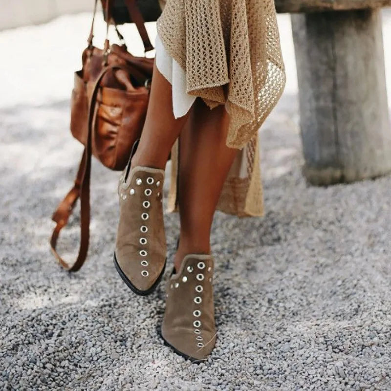 Designer Women's Ankle Boots High Quality Pointed Trendy 2025 New Ankle Boot