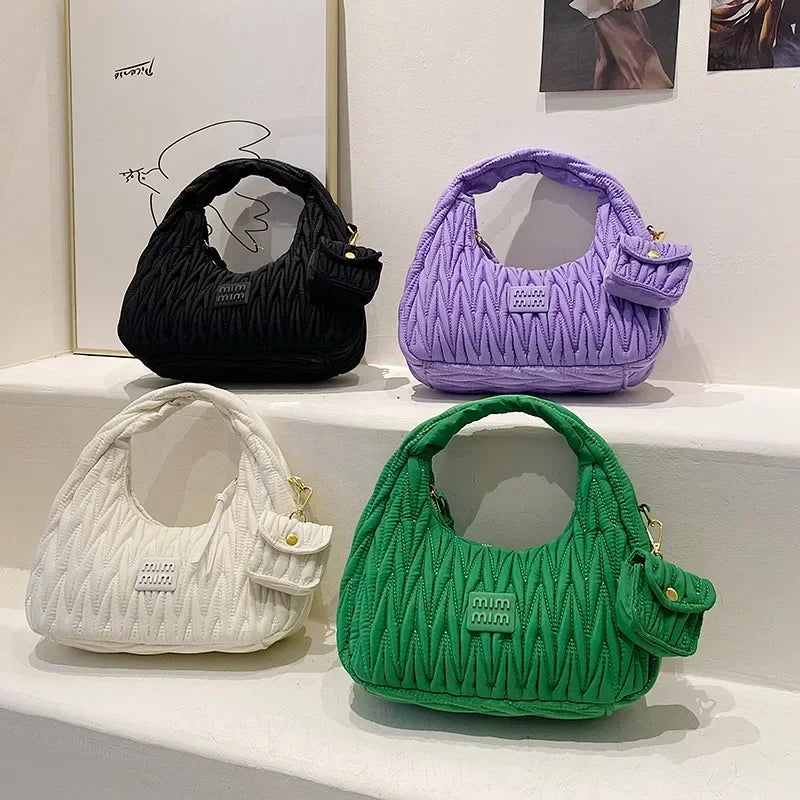 Luxury Designer Handbag Fashion Cloud Bag Retro Pleated Dumpling Style