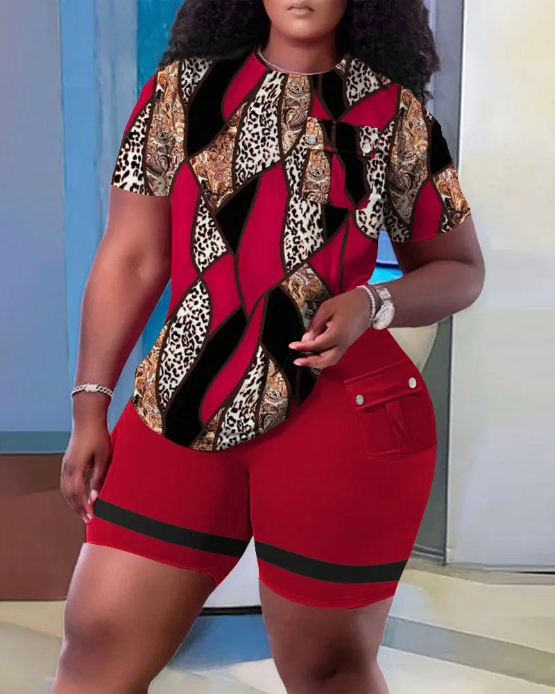 Ladies Comfortable And Casual Two Piece Short Set . S-3x