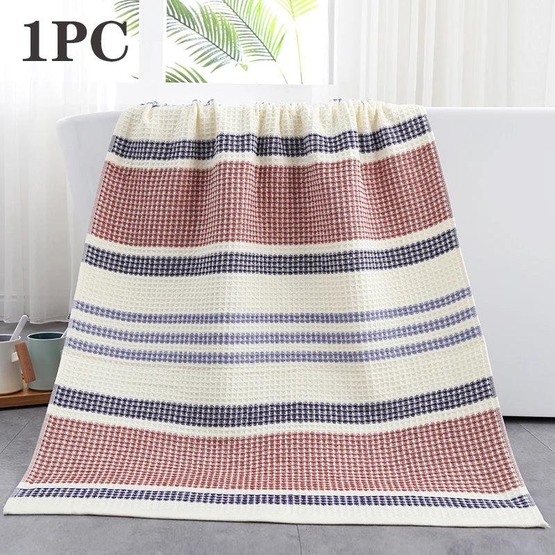 70x140cm/35x75cm Soft cotton waffle towel Thickened adult strong suction cellular towel bath towel fluffy close skin grid gauze