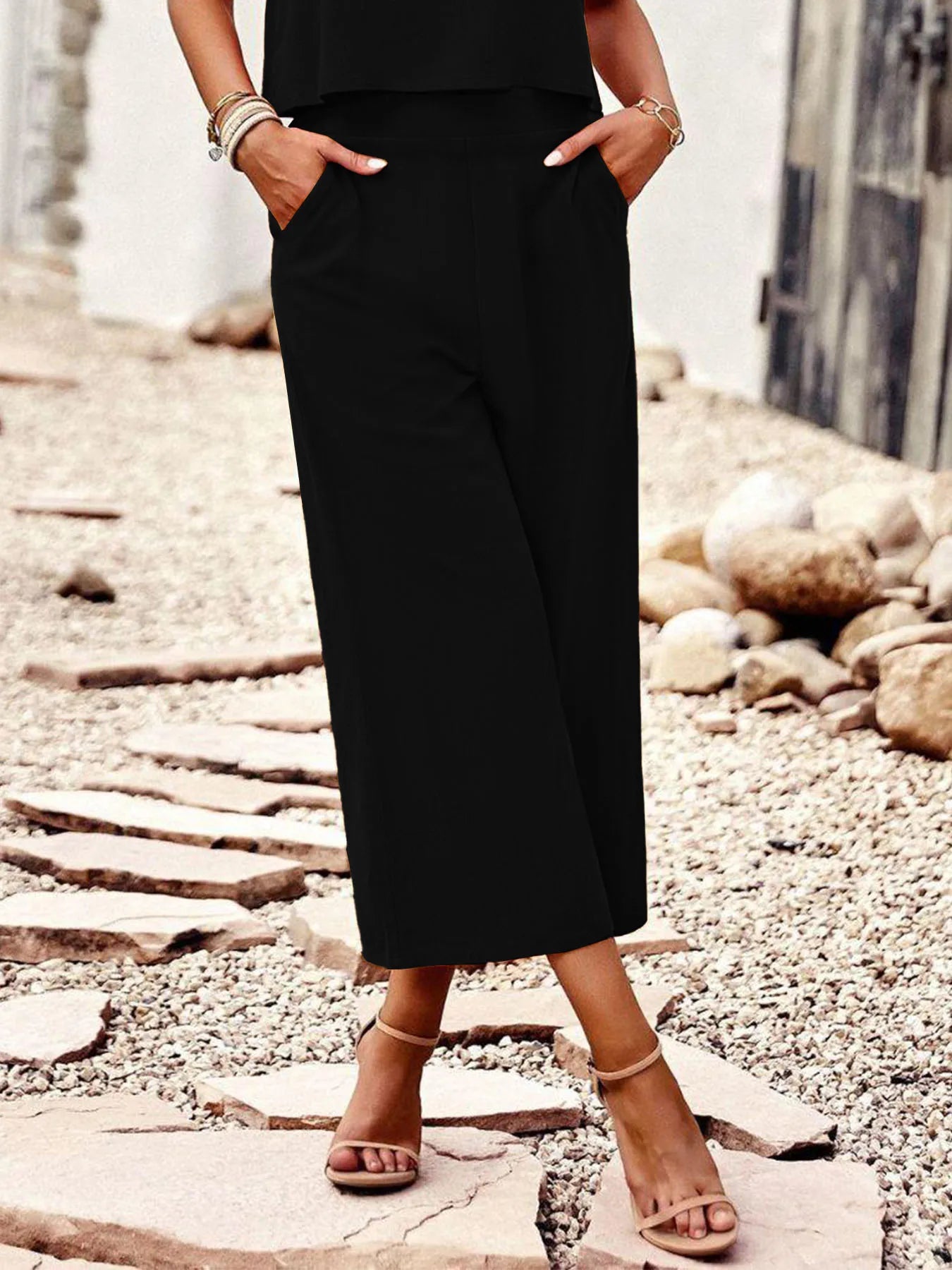 Women's summer new plus-size elegant wide-legged pant