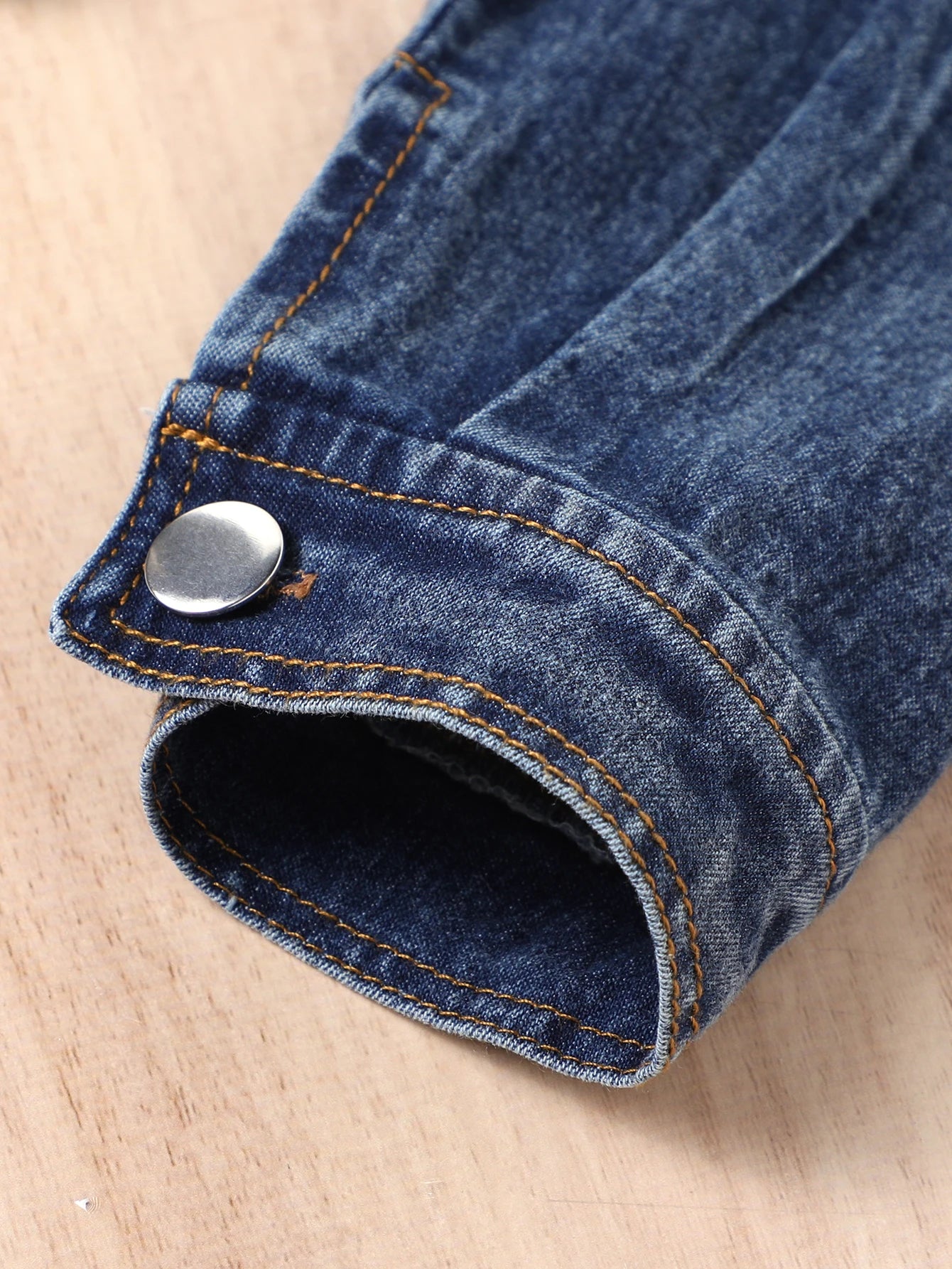 Girls' Long-Sleeve Denim Pleated Dress for Autumn & Winter, Suitable for 3-8y Kids' Daily Wear