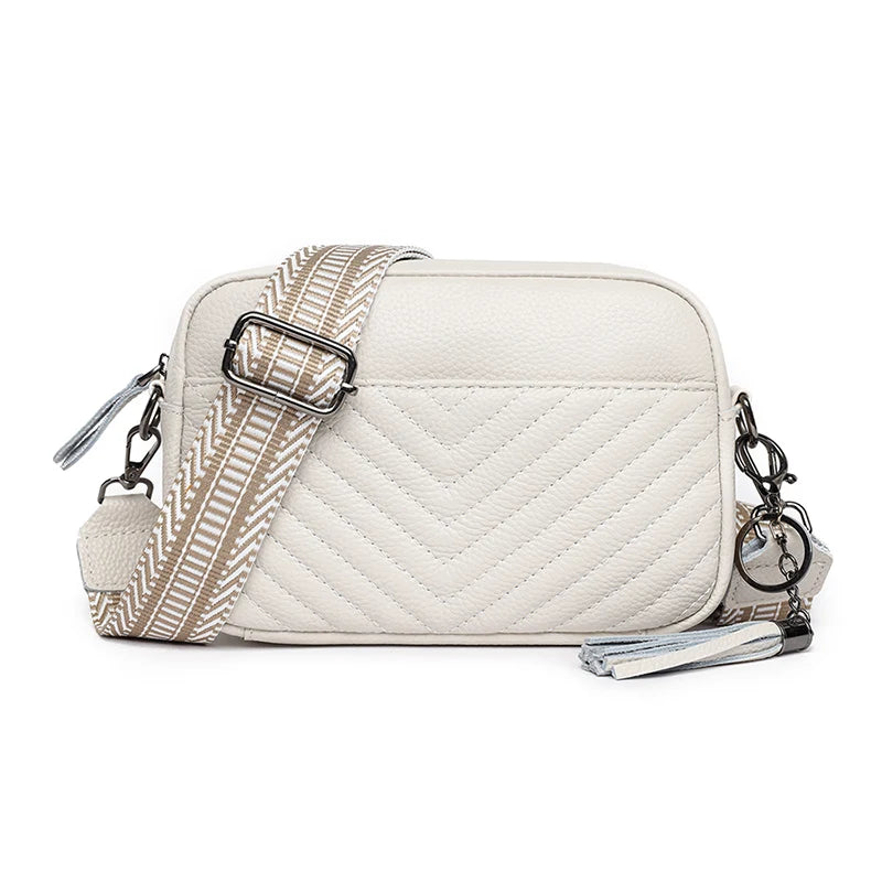 Quality Solid Tassel Genuine Leather Luxury Solid Cowhide Bag